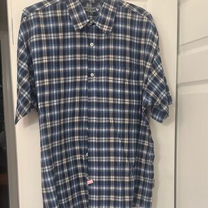 Vineyard Vines Navy and White Plaid Shirt